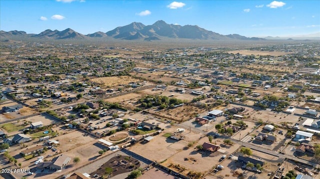 aerial view with a mountain view