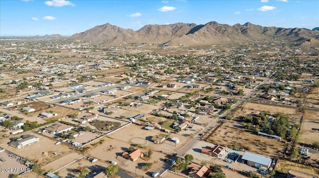 aerial view with a mountain view