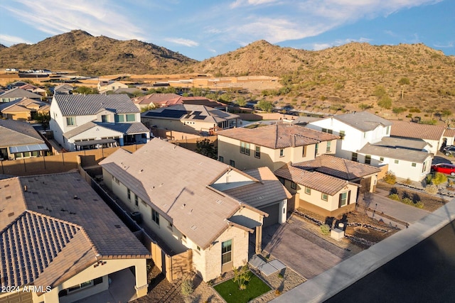 drone / aerial view with a mountain view