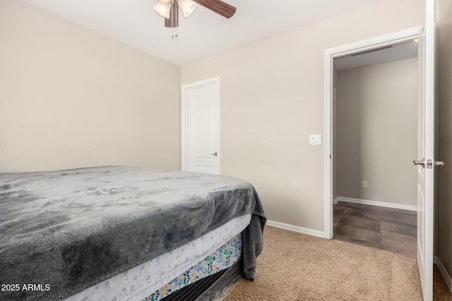 25212 W Maldonado Dr, Buckeye, AZ 85326 - bedroom featuring carpet floors, baseboards, visible vents, and ceiling fan