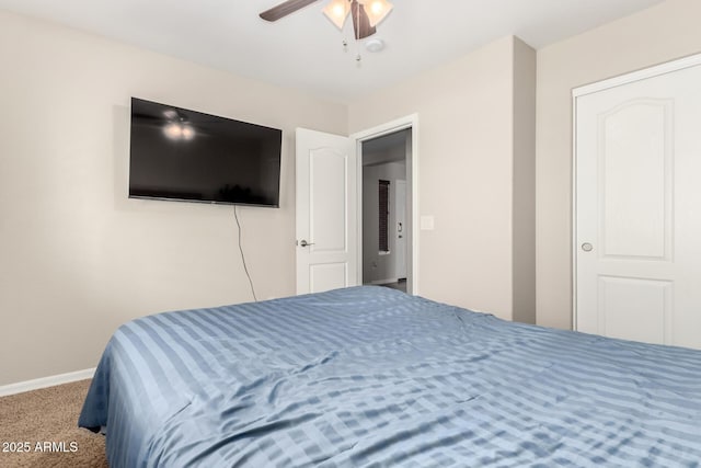 25212 W Maldonado Dr, Buckeye, AZ 85326 - carpeted bedroom with baseboards and ceiling fan