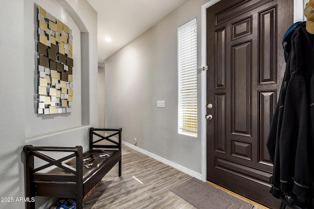 foyer featuring light wood-type flooring