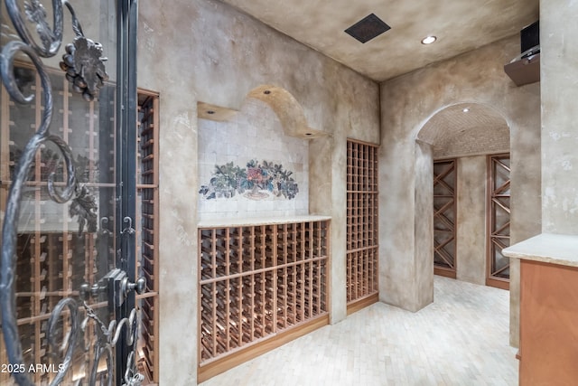 view of wine room