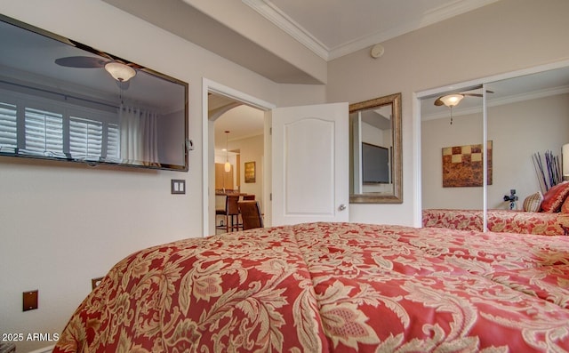6900 E Princess Dr Unit 1176, Phoenix, AZ 85054 - bedroom featuring ornamental molding and arched walkways