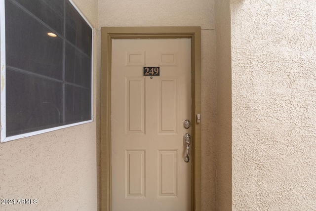 view of doorway to property