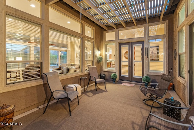 sunroom / solarium with french doors