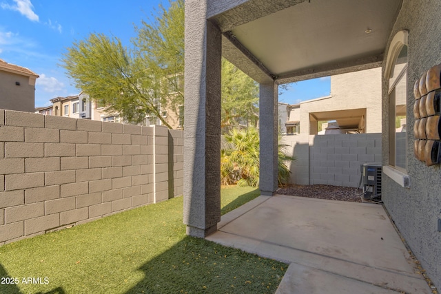 view of patio / terrace featuring central AC unit