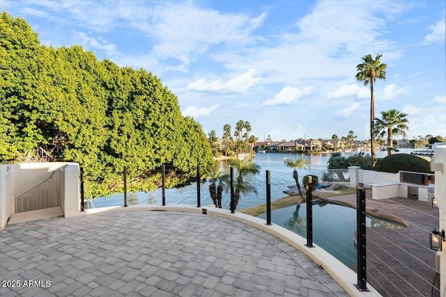 exterior space with a boat dock