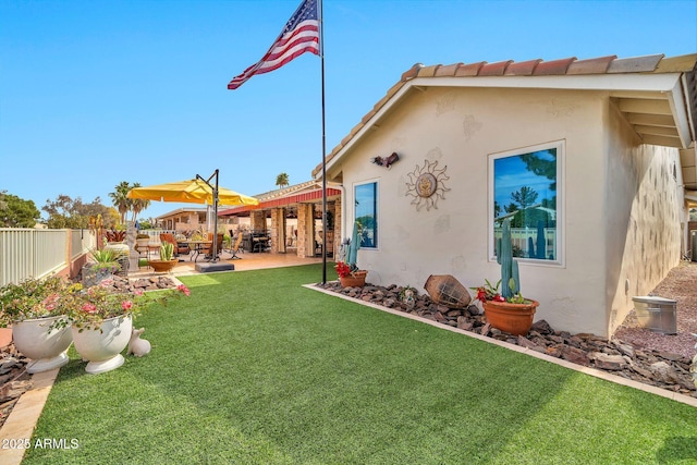 view of yard with a patio