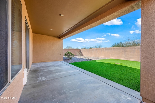 view of patio / terrace featuring a fenced backyard