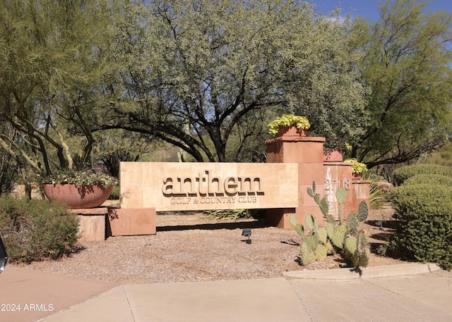 view of community sign