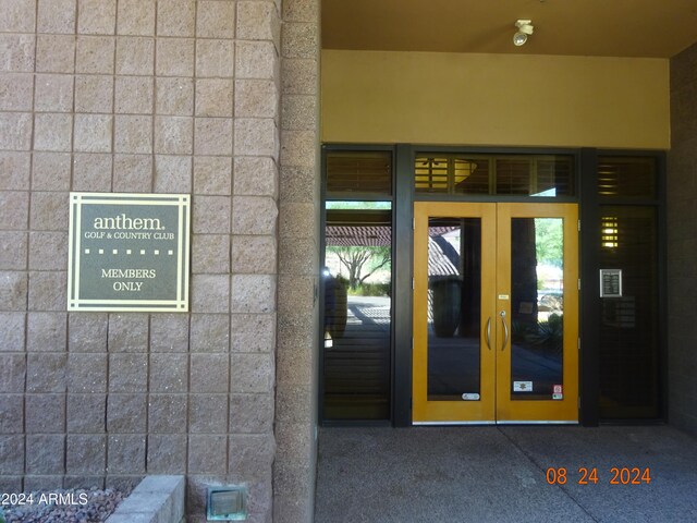 entrance to property with french doors