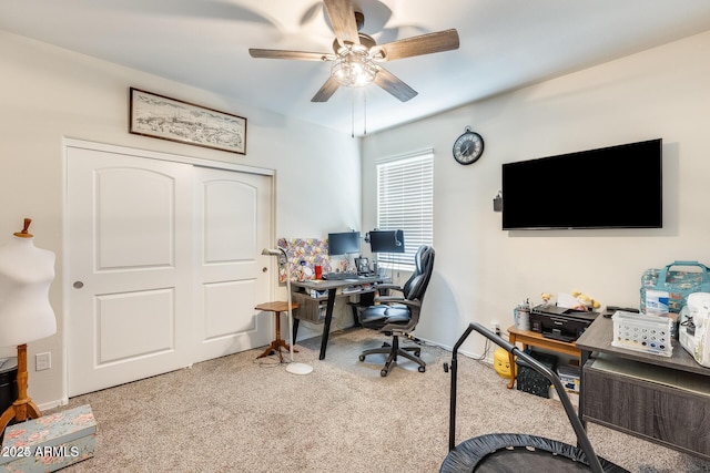 4080 N 309th Cir, Buckeye, AZ 85396 - office area with carpet flooring and a ceiling fan