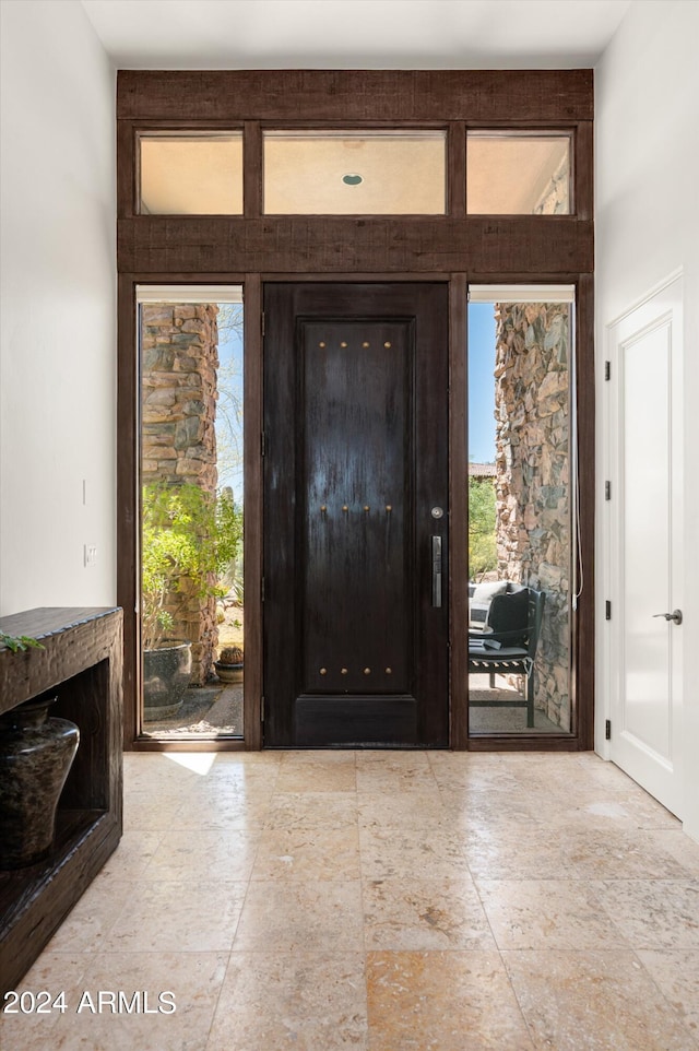 view of tiled foyer