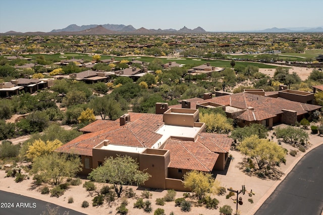 aerial view with a mountain view