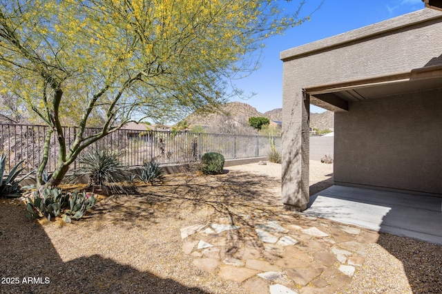 view of yard featuring a fenced backyard and a patio