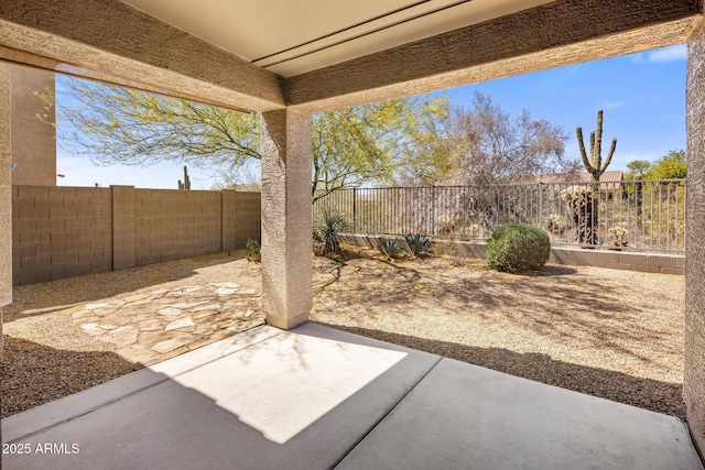 view of patio / terrace featuring a fenced backyard