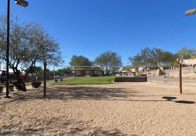 view of yard with fence