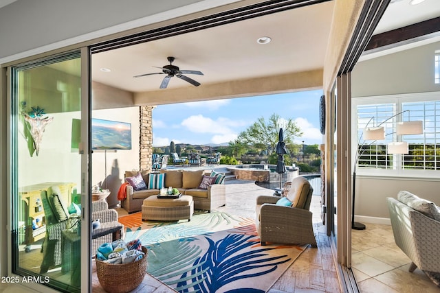 31108 N 122nd Ln, Peoria, AZ 85383 - view of patio / terrace featuring an outdoor living space and ceiling fan