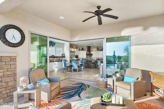 31108 N 122nd Ln, Peoria, AZ 85383 - living area featuring a ceiling fan and recessed lighting