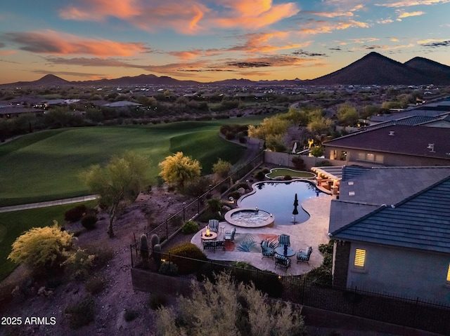 31108 N 122nd Ln, Peoria, AZ 85383 - aerial view at dusk of a mountain view and golf course view