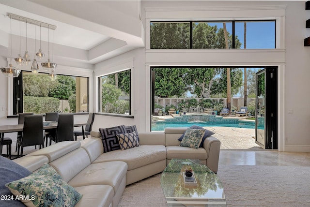 living room featuring plenty of natural light