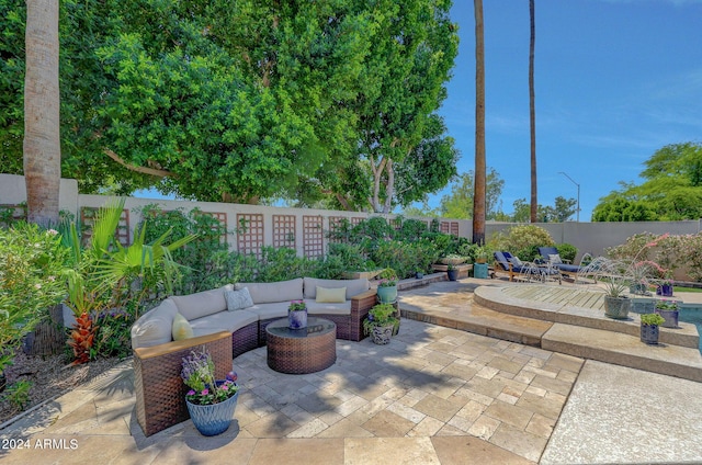 view of patio / terrace featuring an outdoor living space