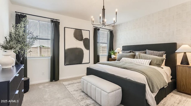 9621 W Monterey Way, Phoenix, AZ 85037 - bedroom featuring a chandelier and light colored carpet