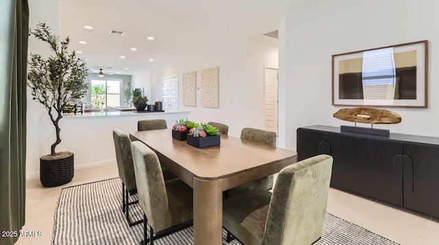 9621 W Monterey Way, Phoenix, AZ 85037 - dining space with recessed lighting and ceiling fan