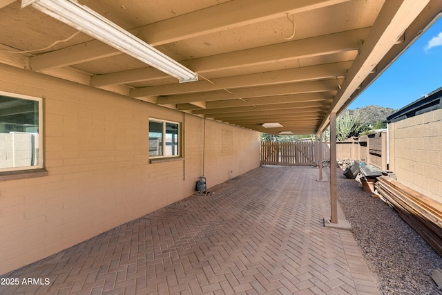 view of patio with fence