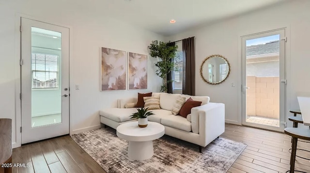 23244 W Tamarisk Ave, Buckeye, AZ 85326 - living area with wood finished floors and healthy amount of natural light