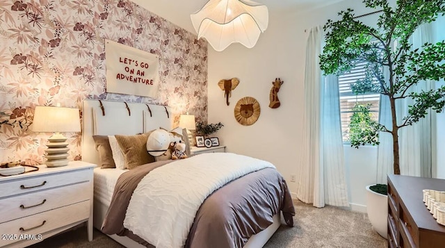 23244 W Tamarisk Ave, Buckeye, AZ 85326 - carpeted bedroom with wallpapered walls