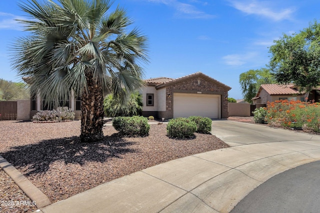 5342 S Citrus Ct, Gilbert, AZ 85298 - view of front of property with stucco siding, a tile roof, concrete driveway, and a garage