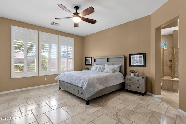 5342 S Citrus Ct, Gilbert, AZ 85298 - bedroom featuring multiple windows, baseboards, and ceiling fan