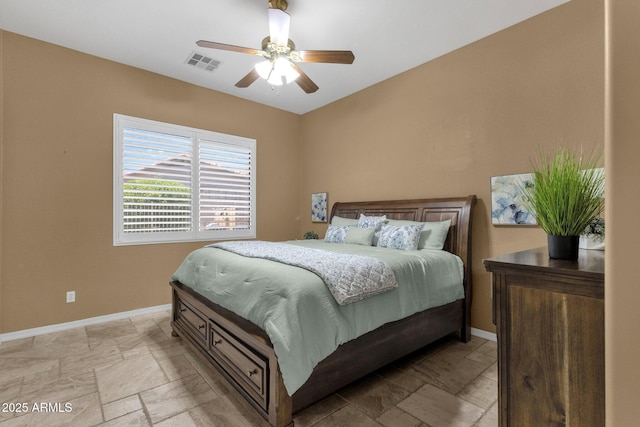 5342 S Citrus Ct, Gilbert, AZ 85298 - bedroom featuring baseboards, a ceiling fan, and light stone finish floors