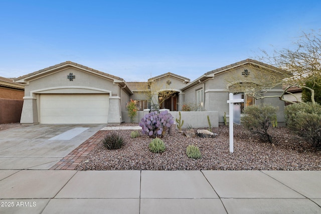 single story home with a garage