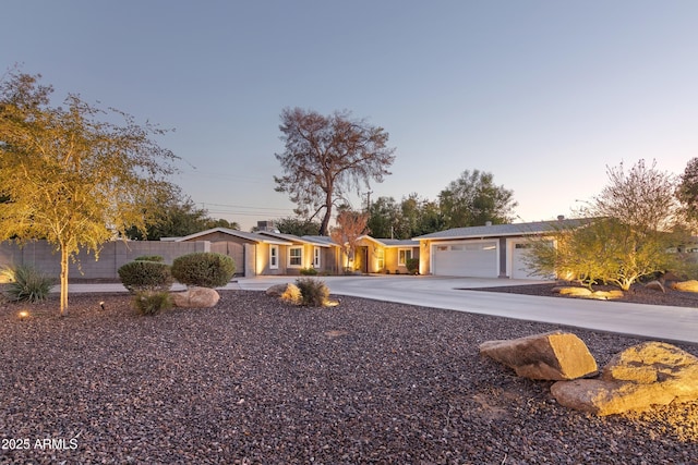 ranch-style home with a garage