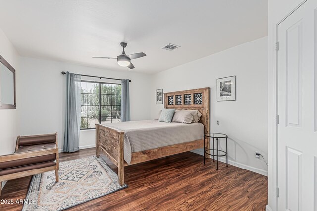 9035 W Villa Chula, Peoria, AZ 85383 - bedroom featuring a ceiling fan, baseboards, visible vents, and wood finished floors