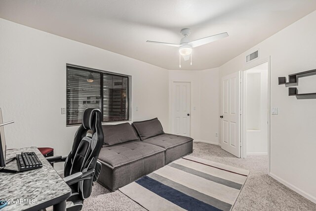 9035 W Villa Chula, Peoria, AZ 85383 - carpeted office space with ceiling fan, visible vents, and baseboards