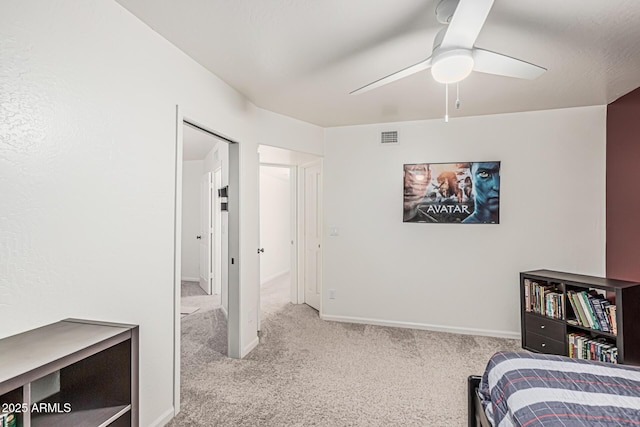 9035 W Villa Chula, Peoria, AZ 85383 - carpeted bedroom with visible vents, baseboards, and ceiling fan