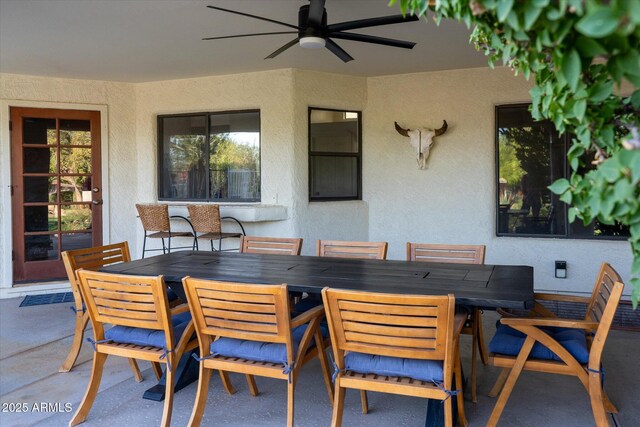 9035 W Villa Chula, Peoria, AZ 85383 - view of patio featuring outdoor dining area and a ceiling fan