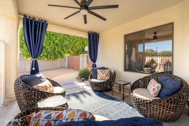 9035 W Villa Chula, Peoria, AZ 85383 - view of patio featuring a ceiling fan and a fenced backyard