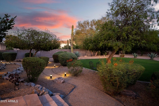 9035 W Villa Chula, Peoria, AZ 85383 - yard at dusk featuring fence