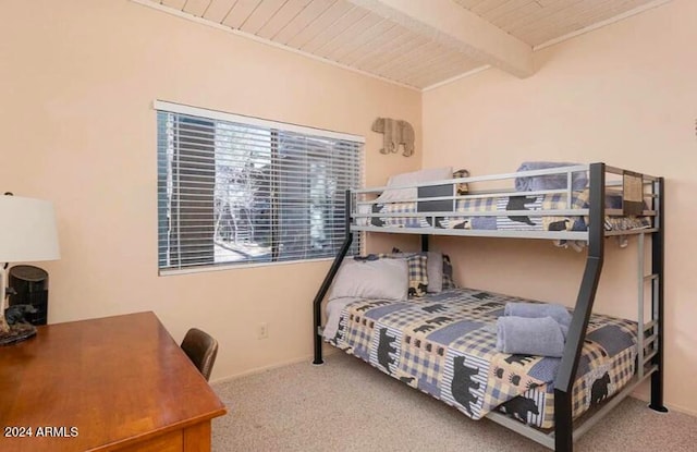 2868 Park Cir Unit 38, Pinetop, AZ 85935 - carpeted bedroom with beam ceiling and wood ceiling