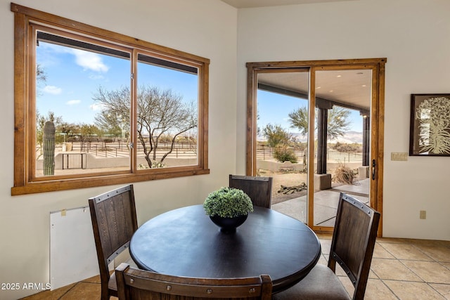 dining room with radiator heating unit