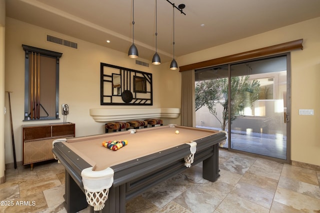 rec room with pool table