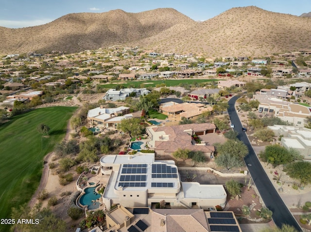 bird's eye view with a mountain view