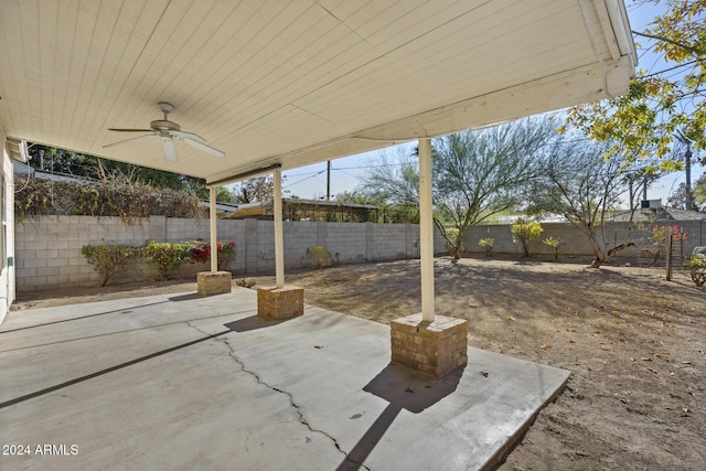 view of patio / terrace with ceiling fan