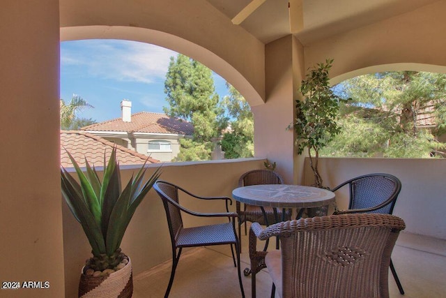 view of patio / terrace featuring a balcony