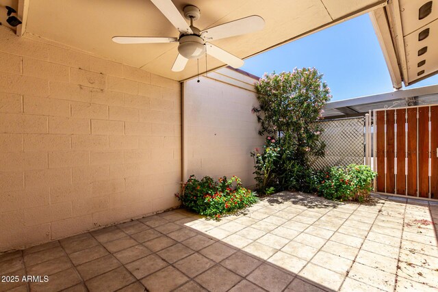 2442 N 22nd Ave, Phoenix, AZ 85009 - view of patio featuring a ceiling fan and fence